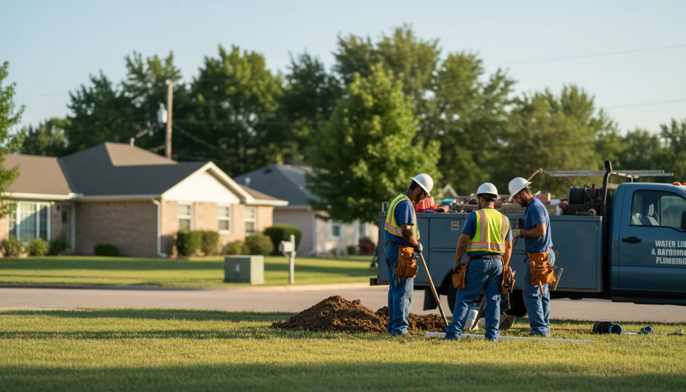 Residential water line and bathroom plumbing service in Onslow, IA